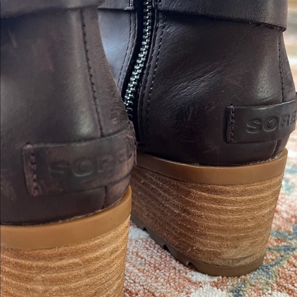 Sorel Dark Brown Ankle Boots with Strap - Picture 2 of 5